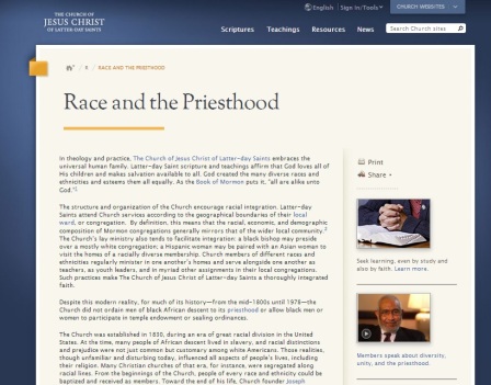 The new LDS.org page on Race and the Priesthood